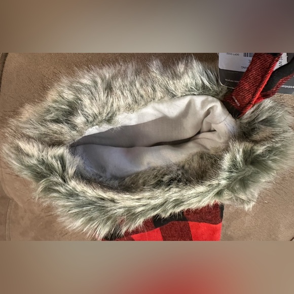 Eddie Bauer Plaid Christmas Stocking Holiday Decor Sherpa Fleece Trim 11X16 - Picture 10 of 16